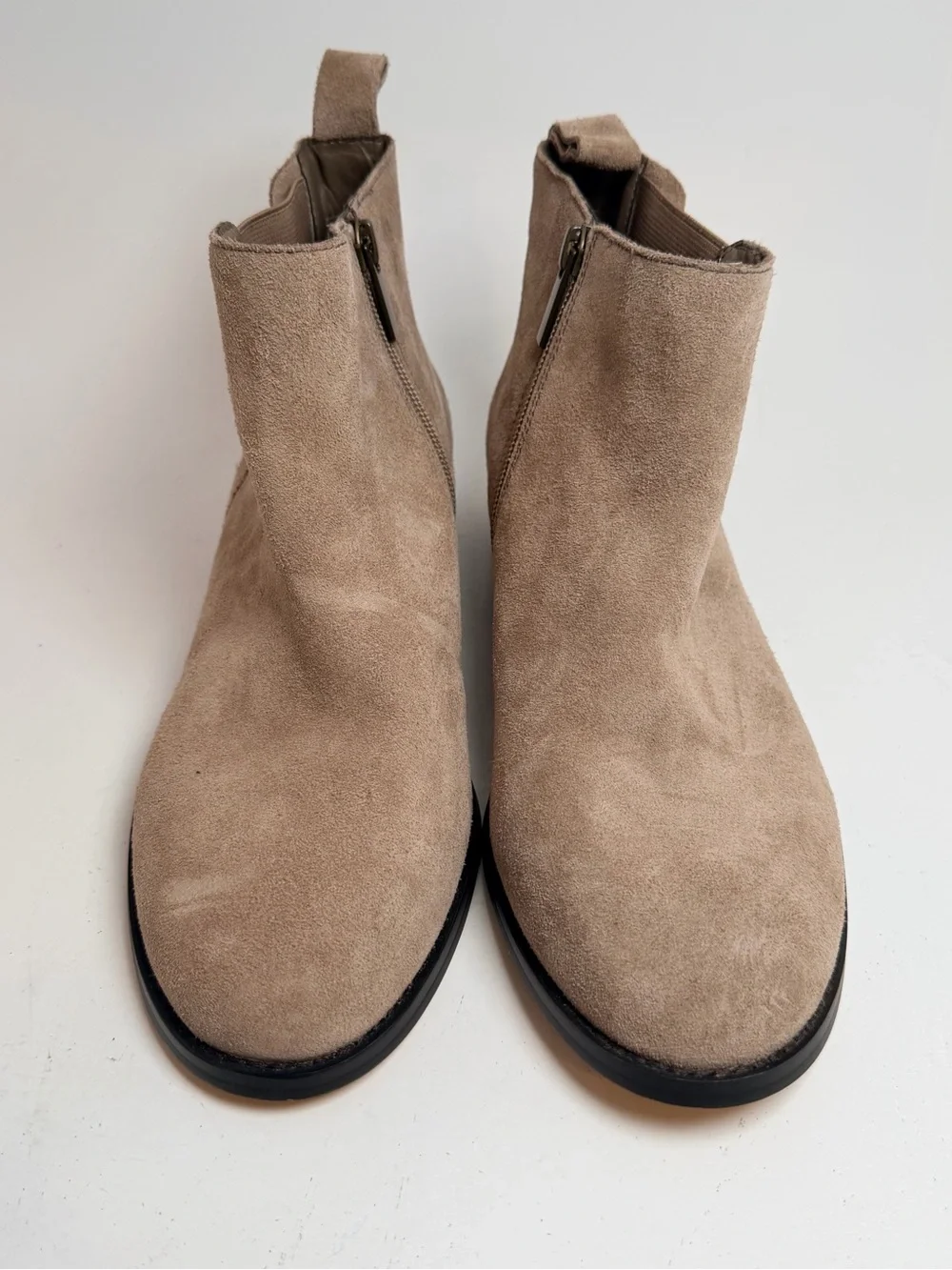 Lands' End Taupe Suede Side-Zip Chukka Boots